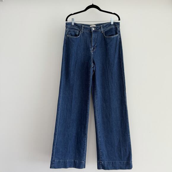 L'Agence Madden Wide Leg Jeans Womens 31 High Waist Flared Stretch Durango Wash - Picture 4 of 14